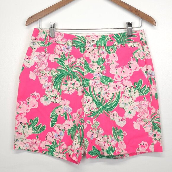 Lilly Pulitzer Gretchen High Rise Short Roxie Pink Worth A Look Size 4 - Picture 6 of 15
